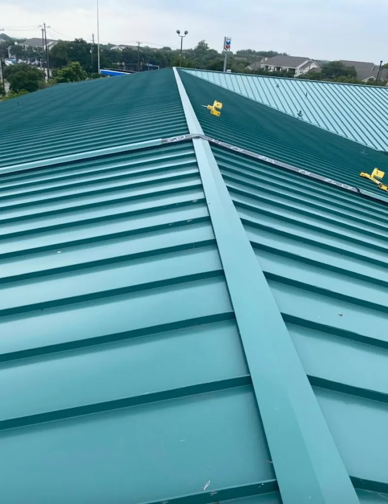 Green commercial metal roof ridge and valley for Metal Roof Repair in Coal City